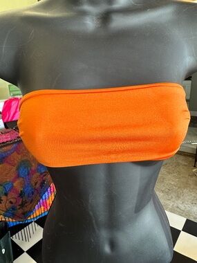 PrettyLittleThing Orange Bandeau Bikini Top